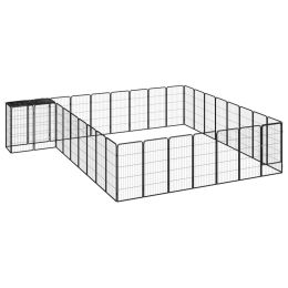 34-Panel Dog Playpen Black 19.7"x39.4" Powder-coated Steel