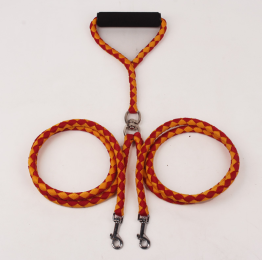 Pet Hand-knitted Traction Wear-resistant Dog Leash Double-ended Hand-knitted Braided Rope Outdoor Dog Leash (Option: Red yellow-1.4 m)